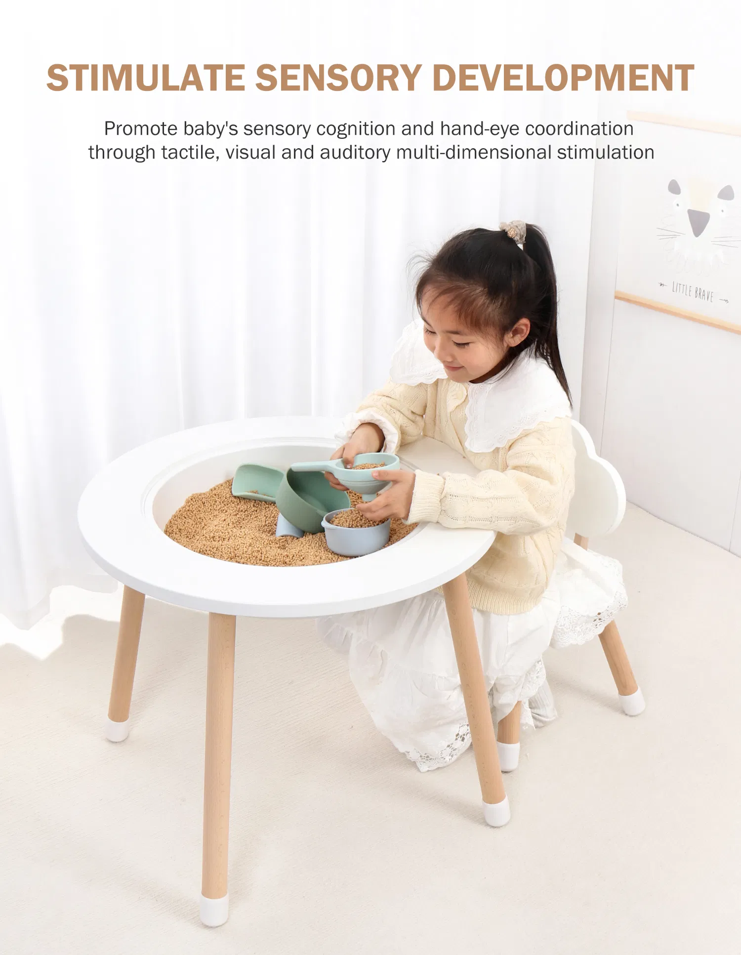 Montessori Baby Kids Sensory Play Tray Lid Early Education Toys Detail 3