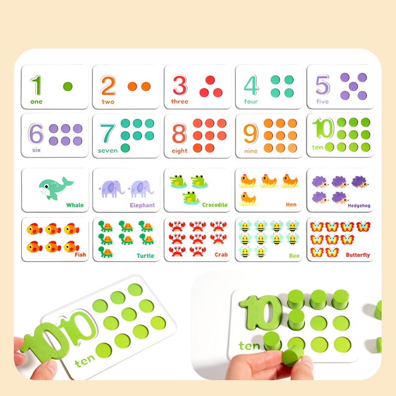 Montessori Math Learning Teaching Aids Number Counting Puzzle Color Alphabet Matching Educational Toys For Kids Boys Girls