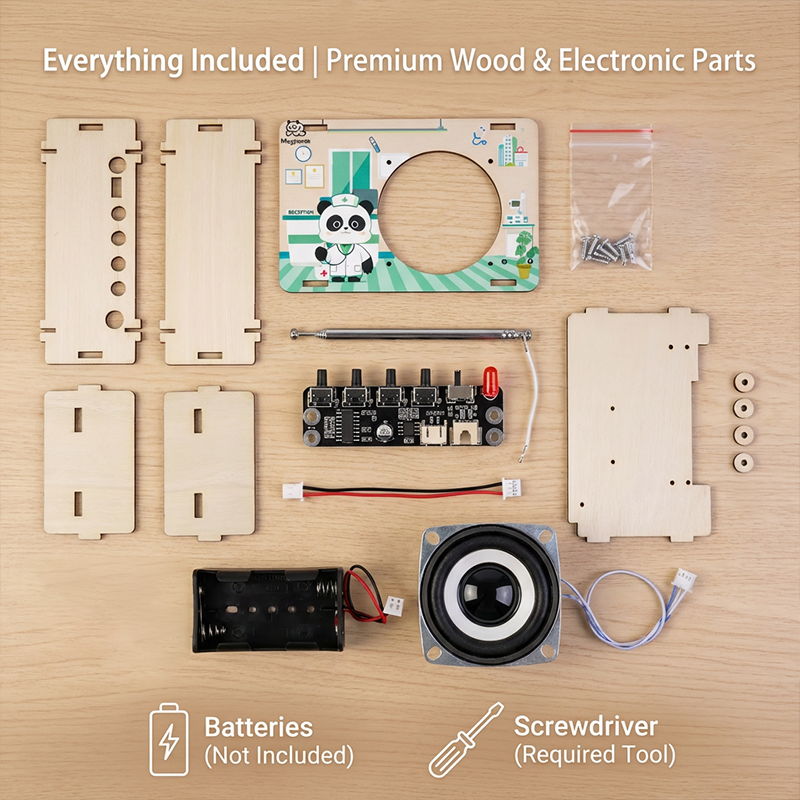 Wooden Radio DIY Assembly Kit Stem Educational Toy for Kids Learning