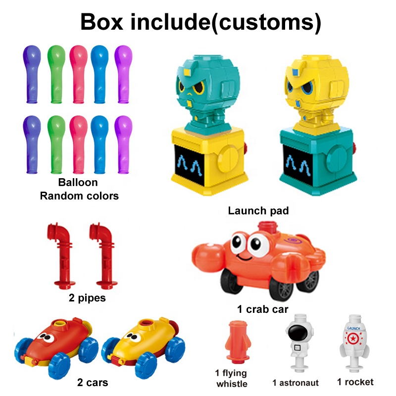New Arrival Science Experiment Inertial Pressing Launcher Flying Air Power Balloon Car Educational Toys for Kids