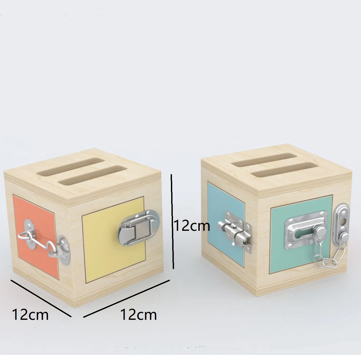 Montessori Educational Wooden Lock Box Mechanisms Learning Play Set
