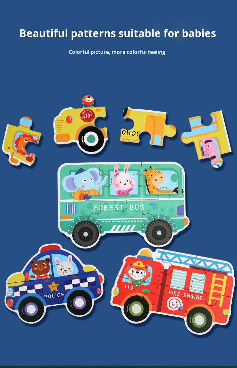 Wooden DIY Toy for 3-6 Years Old Children's Early Education Six-in-One Puzzle Kindergarten Educational Toys Animal Traffic
