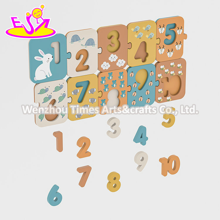 OEM Preschool Learning Wooden Number Puzzle Toys for Kids W14b170