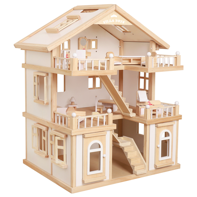Manufacturer Sensory Wholesale Wooden Play Dollhouse Wood Doll House Child House Kids Educational Gift Baby Montessori Children Playing Items Juguetes Toy