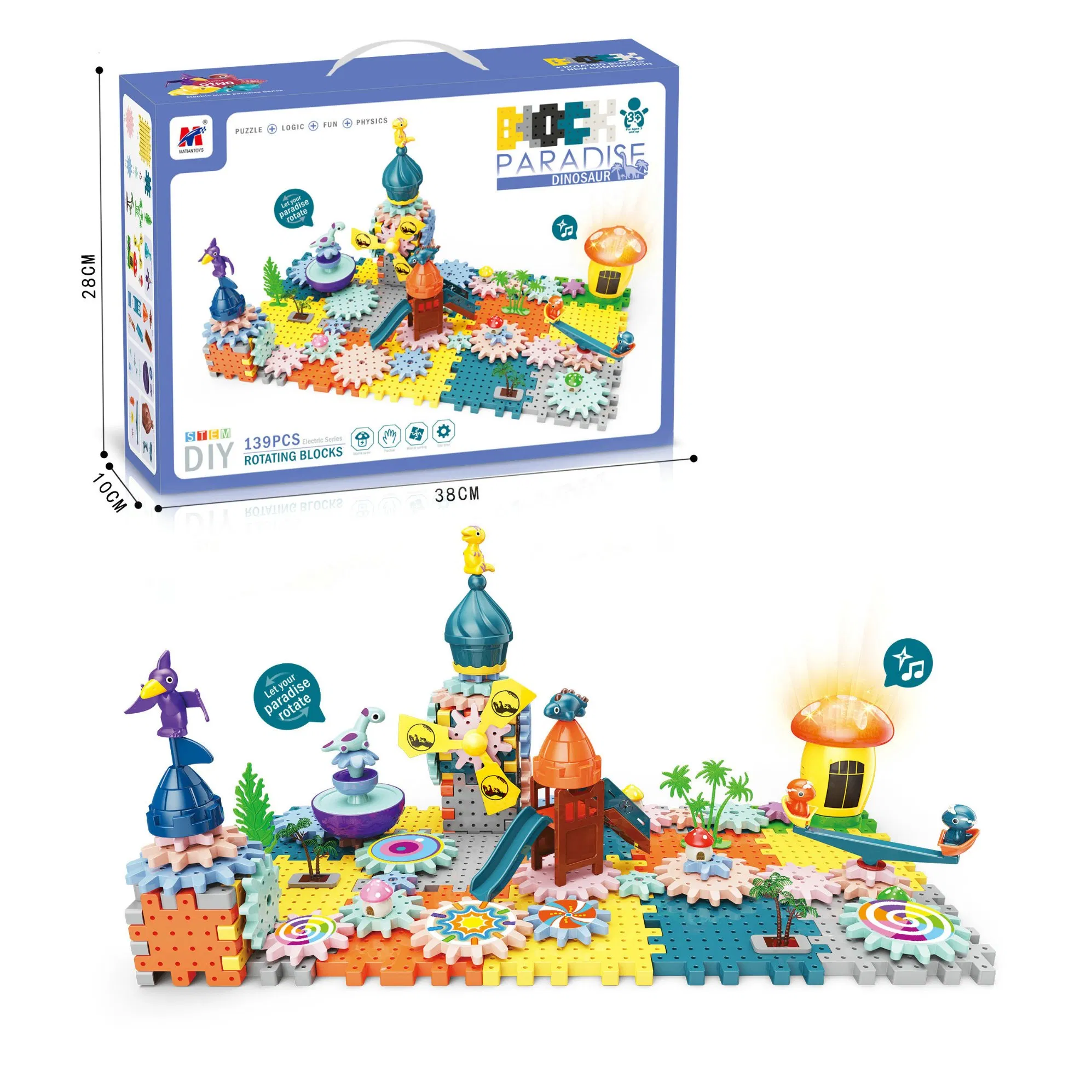 Kids Stem Educational Construction Toys Motorized Spinning Gears DIY Gear Building Blocks Toys