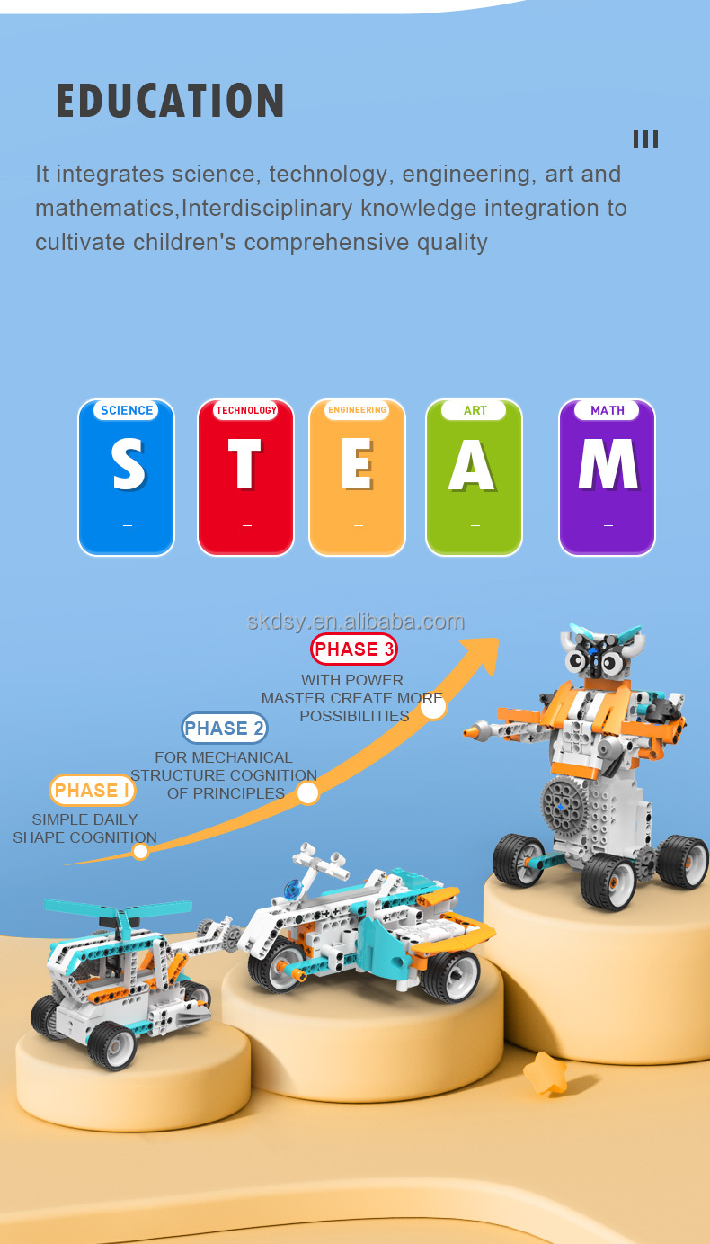 STEM Robotics Building Blocks APP Programming Remote Control Robot Kit Educational Coding Toy OEM ODM Custom Logo Packaging