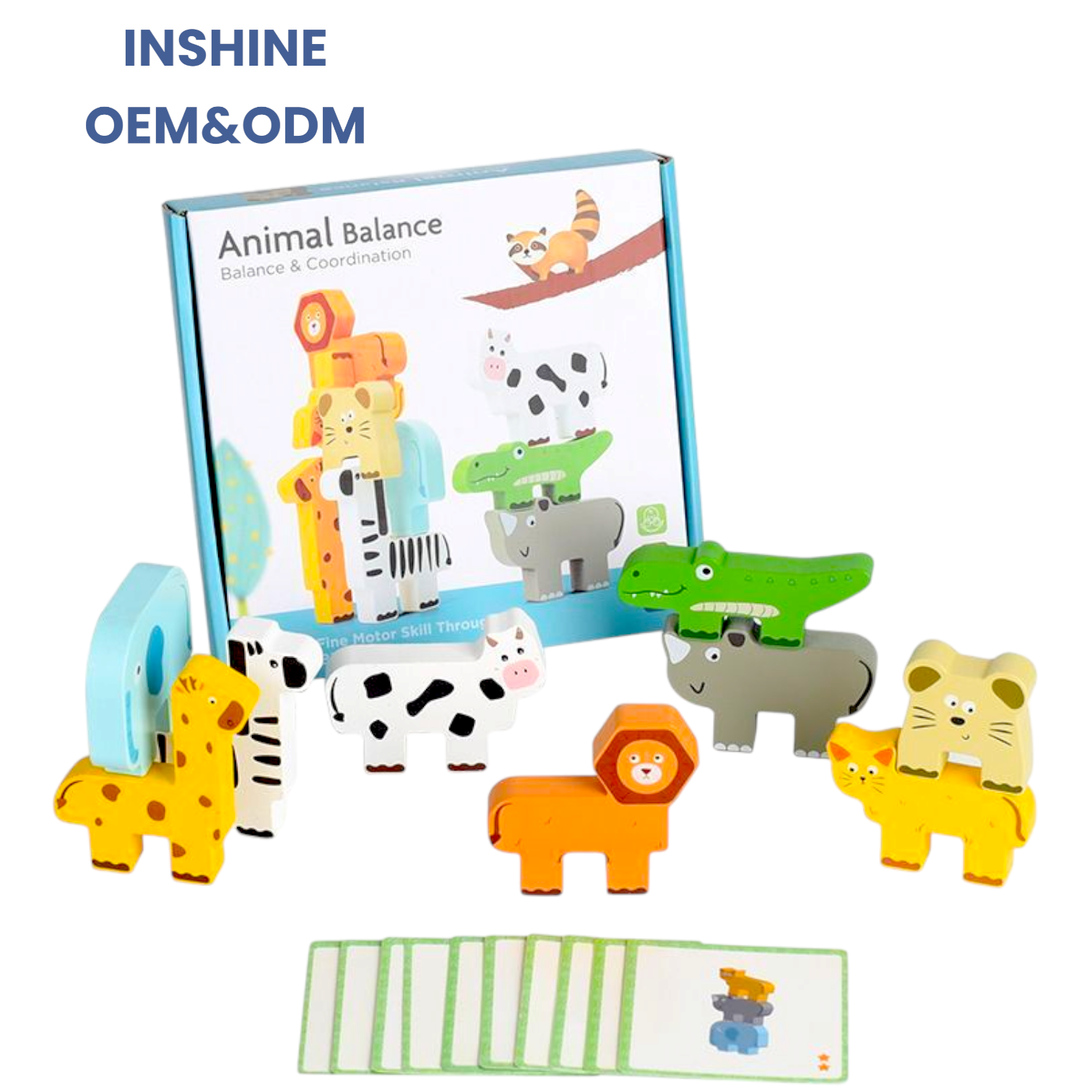 Wooden Animal Blocks Sorting & Stacking Toy Detail