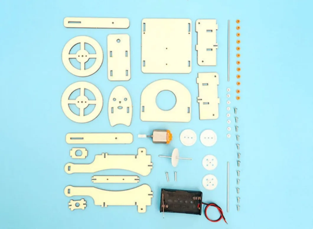 Robot Pulling Car Kit Children′ S DIY Stem Creative Scientific Programming Technology Learning Wooden Educational Toys