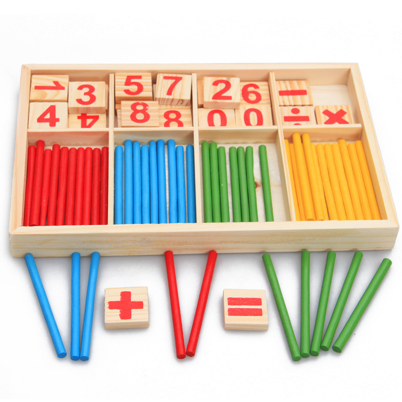 Kids Wood Mathematics Toy Children Wooden Counting Stick Calculation Math Toys Early Learning Counting Rods Educational Toy