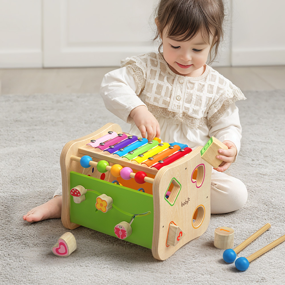 Montessori Wooden Educational Toys for Toddlers 1-2 Years Sensory Multi-Functional Activity Box