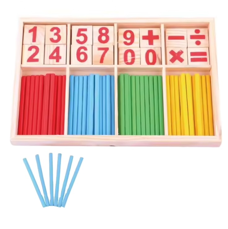 Wood Educational Number Math Calculate Game Toy Mathematics Puzzle Toys Kid Early Learning Counting Sticks Material Children