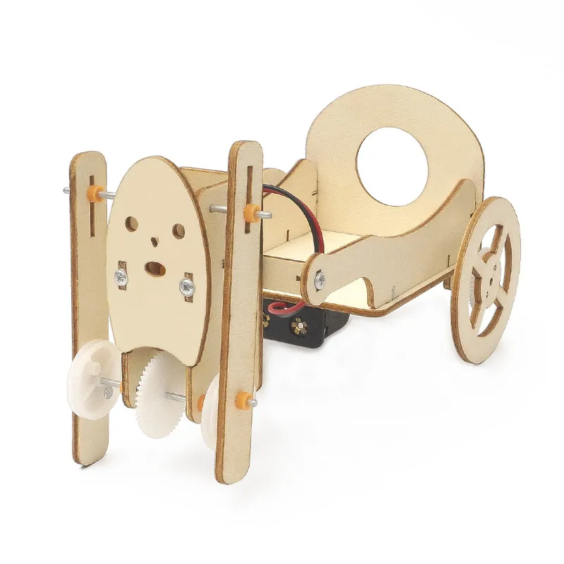 Robot Pulling Car Kit Children′ S DIY Stem Creative Scientific Programming Technology Learning Wooden Educational Toys