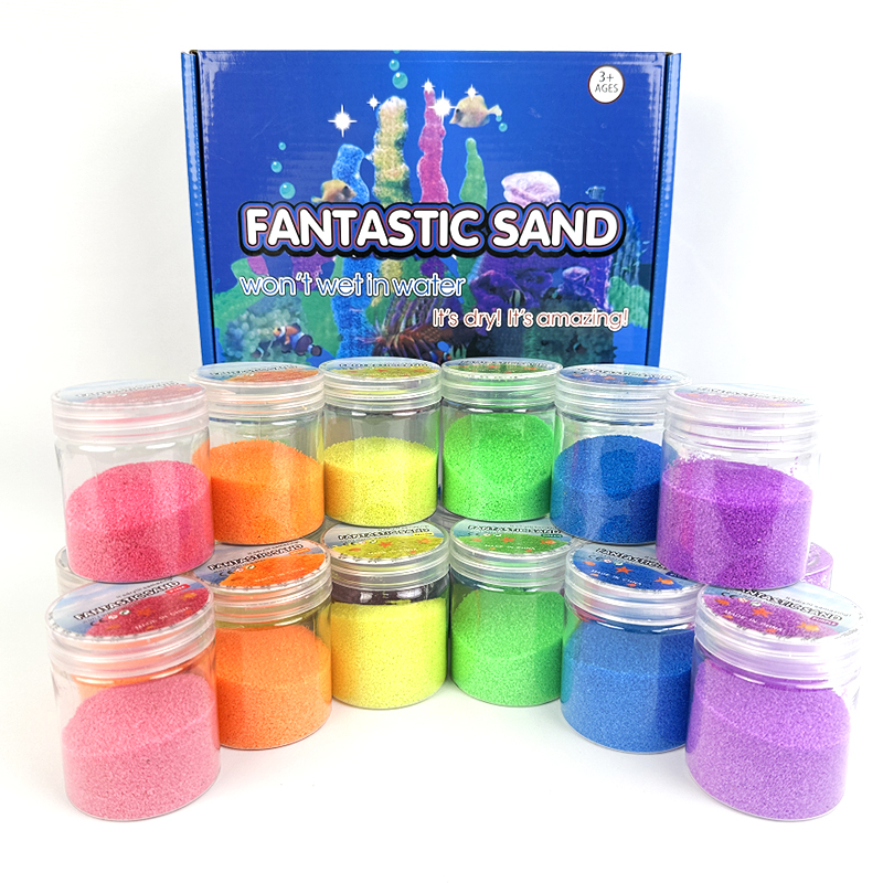 1200g Magic Not Wet Sand Science Kit 6 Colors DIY STEM Toys for Kids Sand Does Not Dissolve in Water Experiment