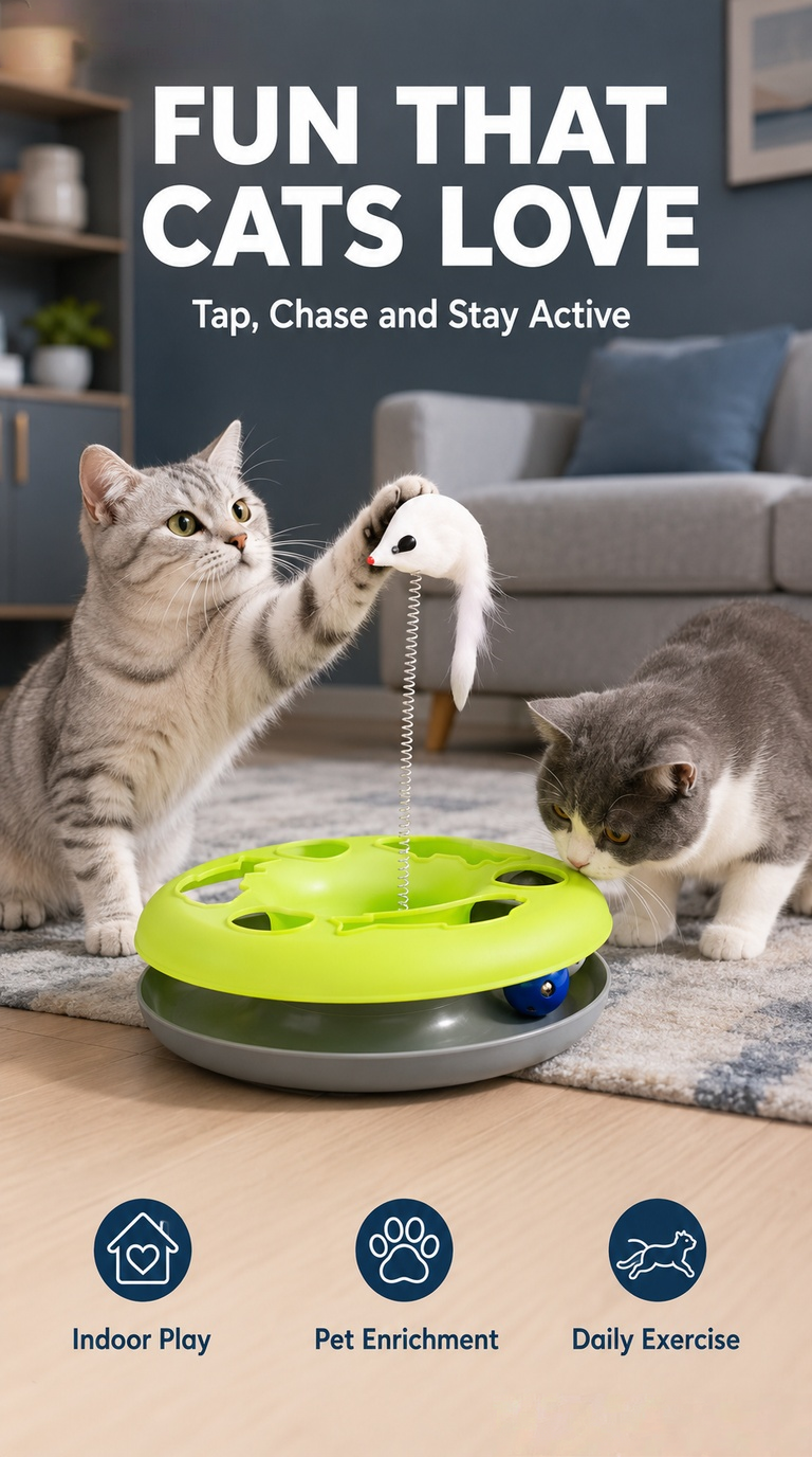 OEM ODM Private Label 3-in-1 Interactive Cat Toy Turntable CT-T008 Food-grade ABS Pet Intelligence Toy Wholesale
