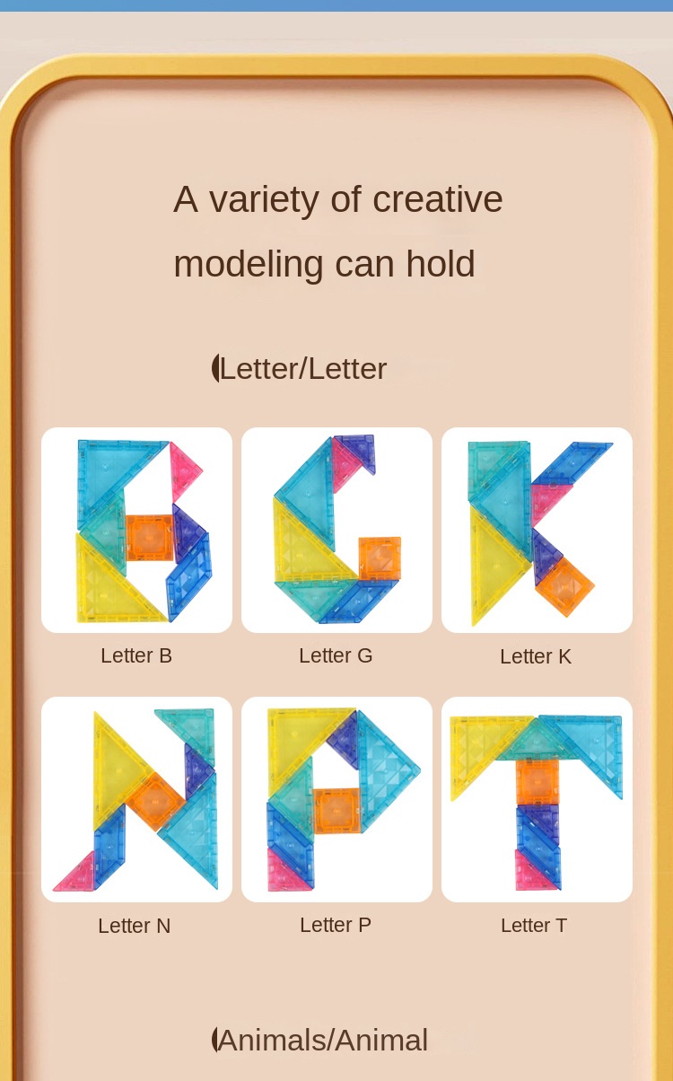 Magnetic Tangram Puzzles for First Grade Math Teaching Special Educational Toys for Kindergarten Primary School Students
