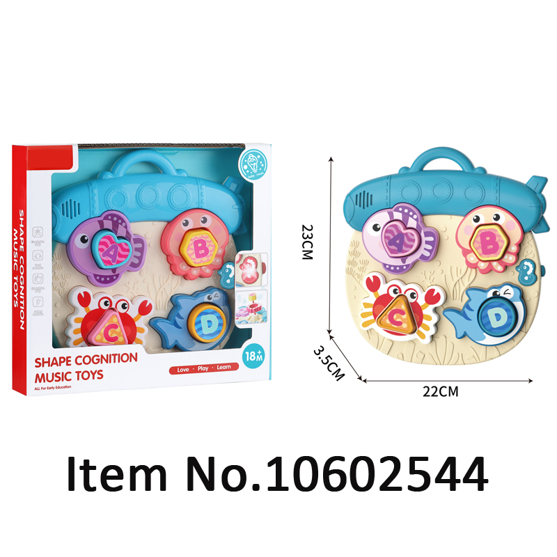 Wholesale Color Interactive Ocean Animal Musical Building Board with Creative Stacking Game Kids Learning Laptop Montessori Busy Board for Preschoolers' Toys