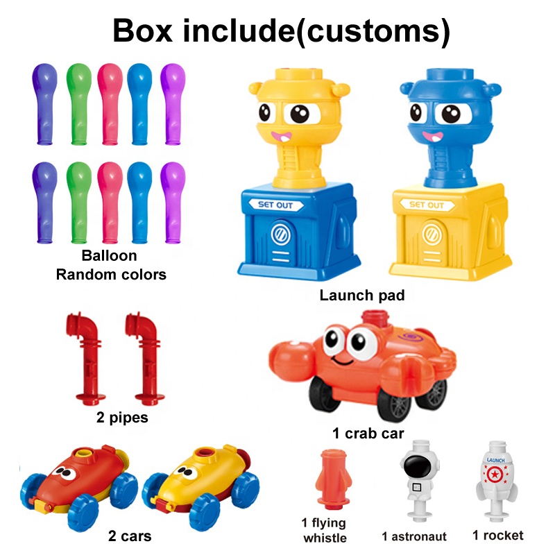 New Arrival Science Experiment Inertial Pressing Launcher Flying Air Power Balloon Car Educational Toys for Kids