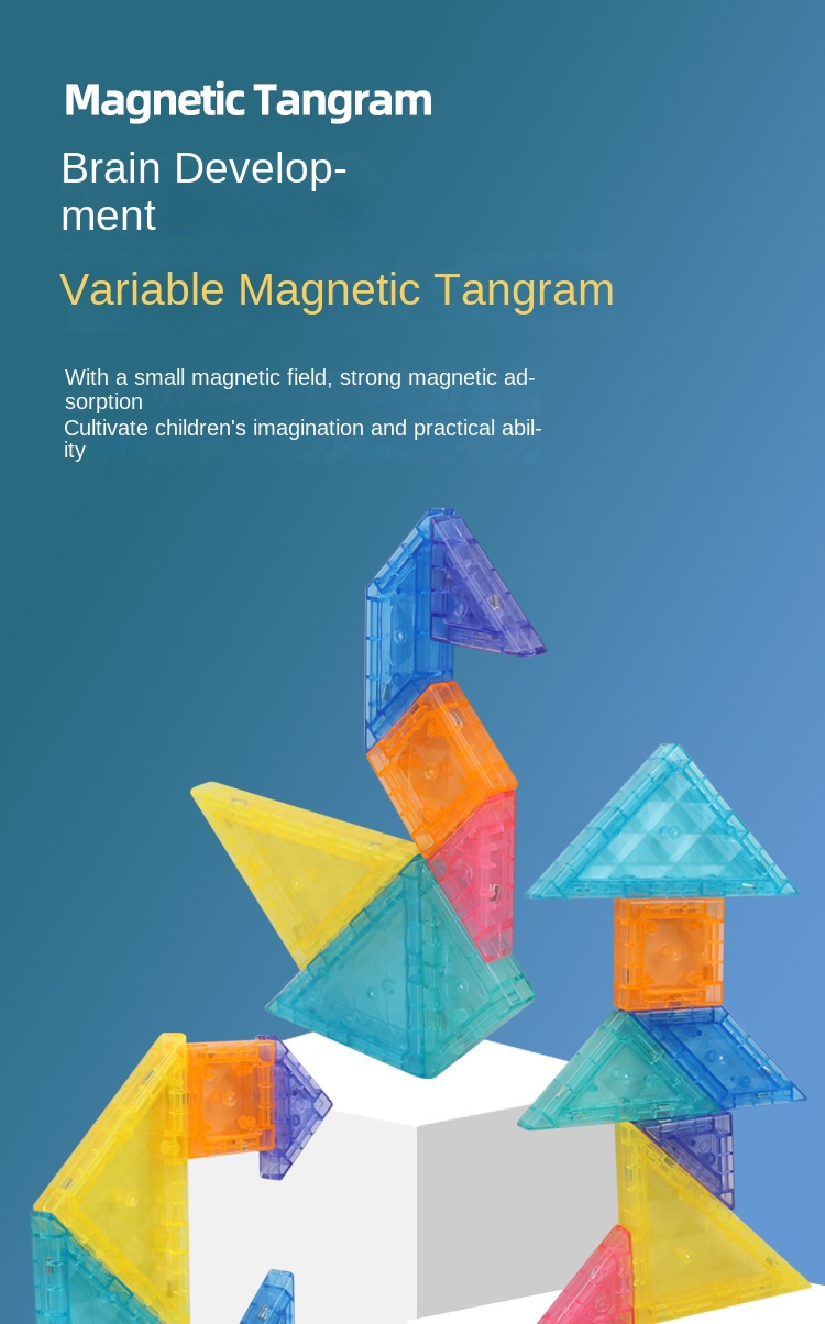 Magnetic Tangram Puzzles for First Grade Math Teaching Special Educational Toys for Kindergarten Primary School Students