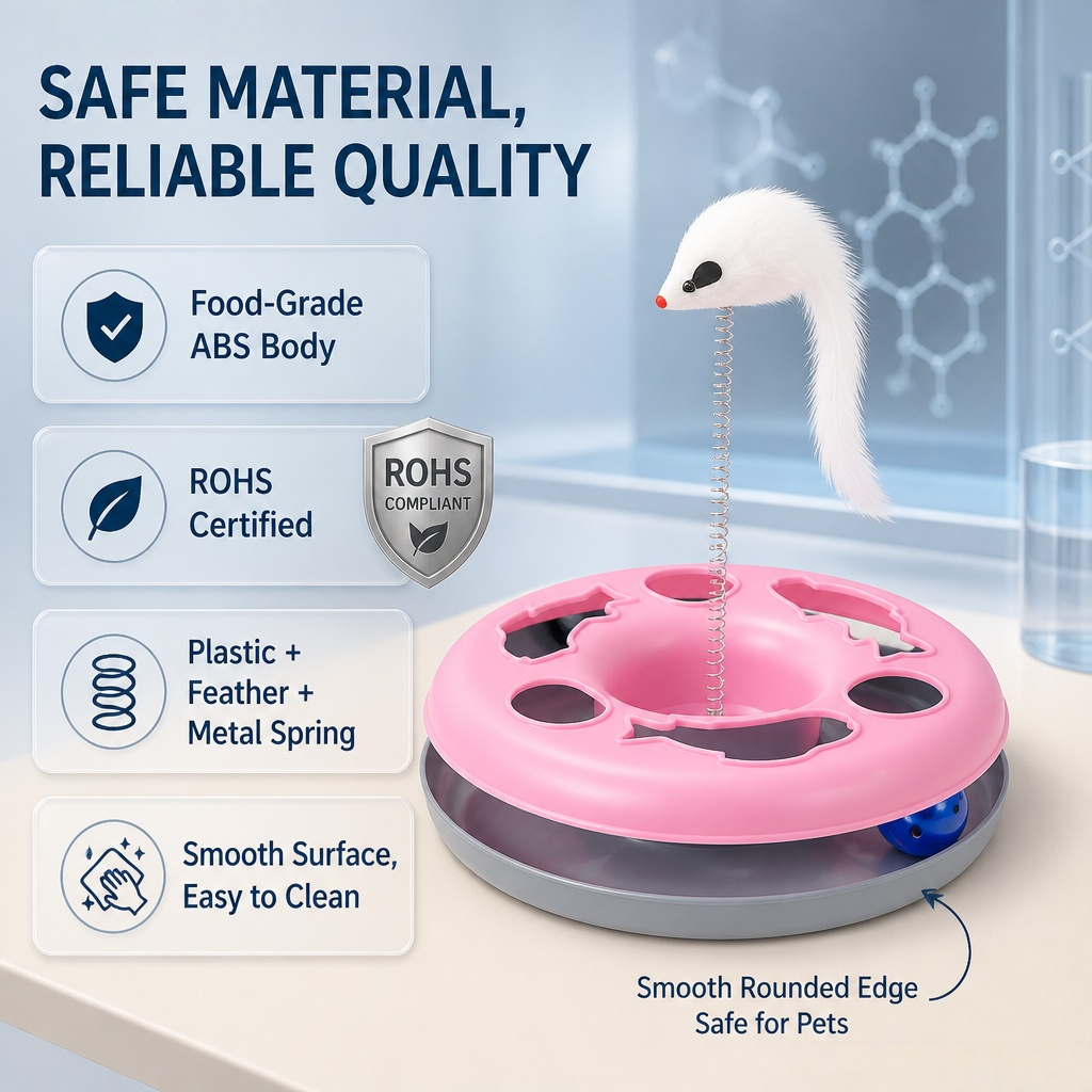 OEM ODM Private Label 3-in-1 Interactive Cat Toy Turntable CT-T008 Food-grade ABS Pet Intelligence Toy Wholesale
