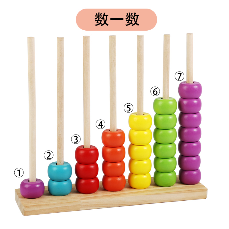 Portable Montessori Math Toys For Early Learning, Wooden Number Counting Games For Homeschooling STEM Education Travel Toy