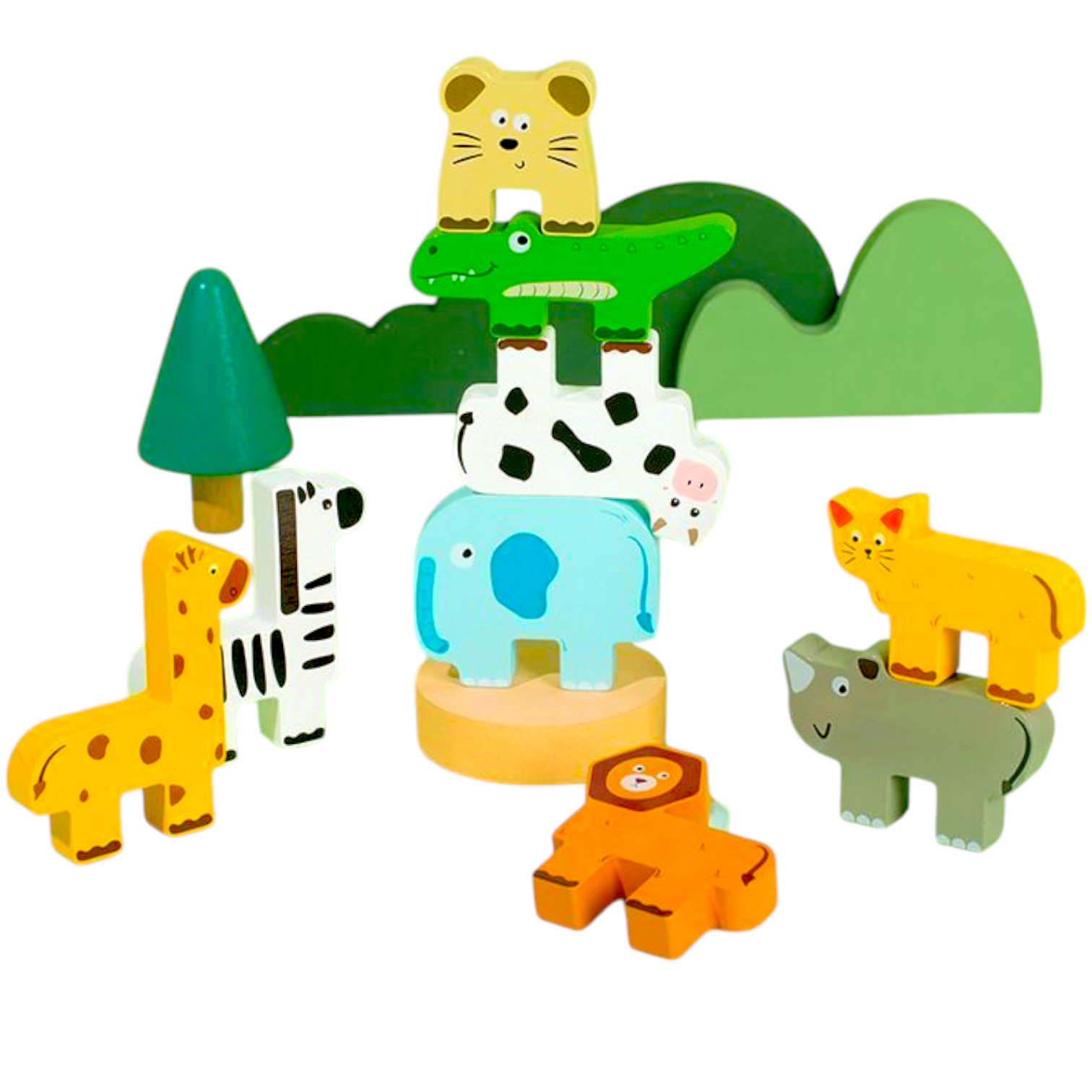 Wooden Animal Blocks Sorting &amp; Stacking Toys for Old Toddlers, Kids Preschool Educational Toys Fine Motor Skills Learning Games