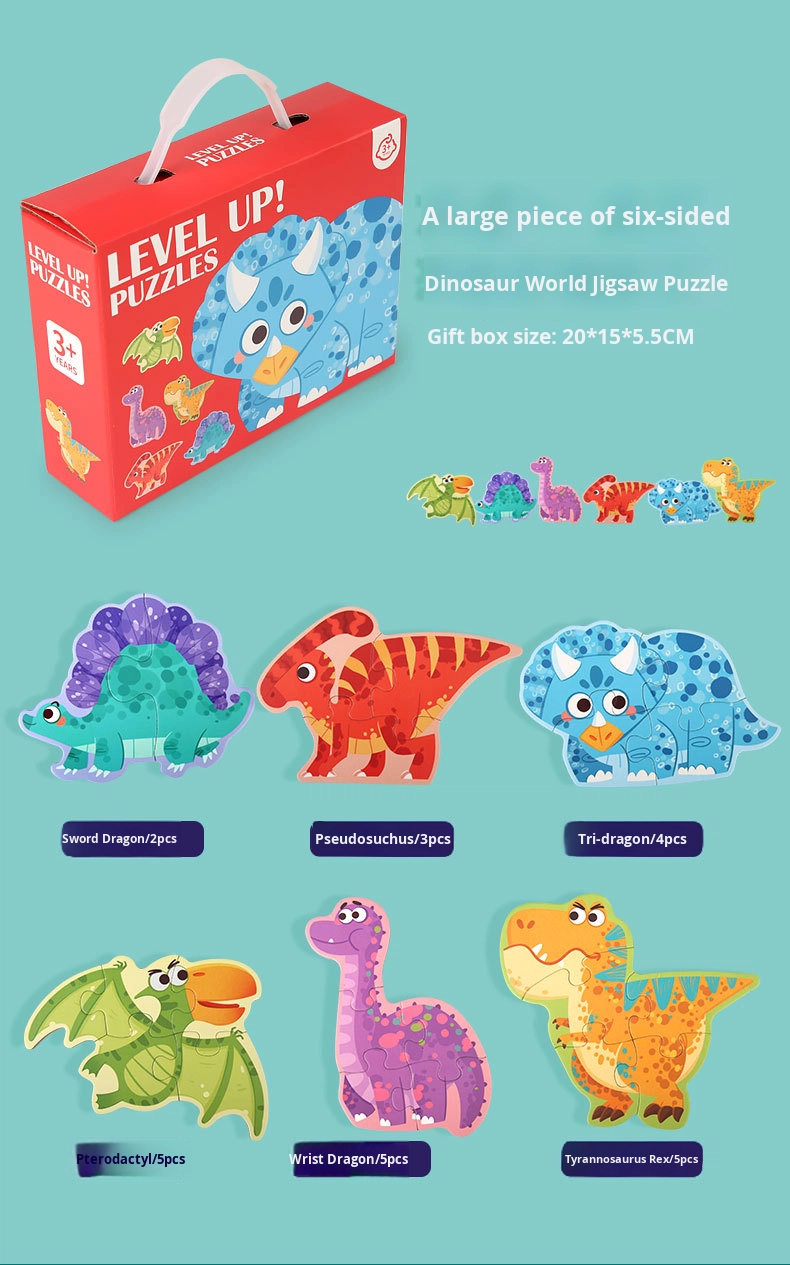 Wooden DIY Toy for 3-6 Years Old Children's Early Education Six-in-One Puzzle Kindergarten Educational Toys Animal Traffic