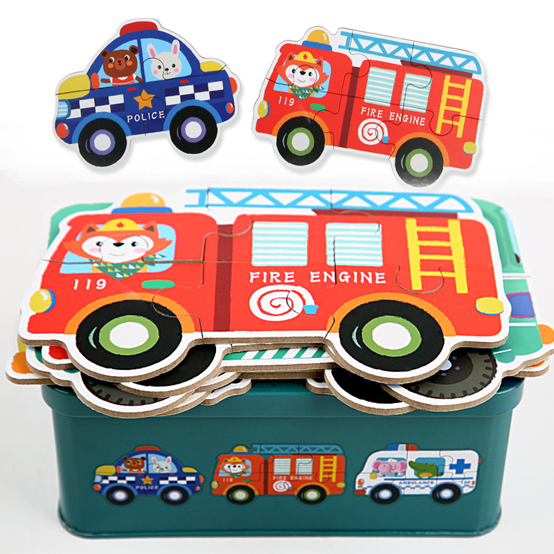 Wooden DIY Toy for 3-6 Years Old Children's Early Education Six-in-One Puzzle Kindergarten Educational Toys Animal Traffic