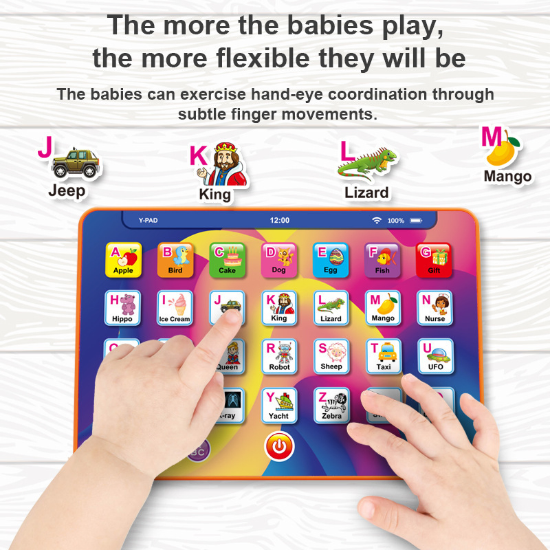 7-Inch English Alphabet Tablet Learning Toy Early Education Device with Point-Reading Function &amp; Voice for Kids Plastic Educational Toy