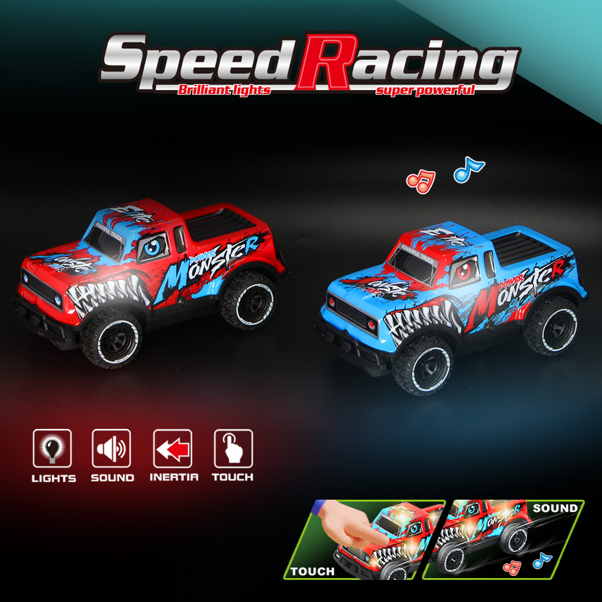 1:20 Scale Inertial Light &amp; Music Car With Doors Open &amp; ICV Control Includes Batteries Plastic Toy For Kids &amp; Teens