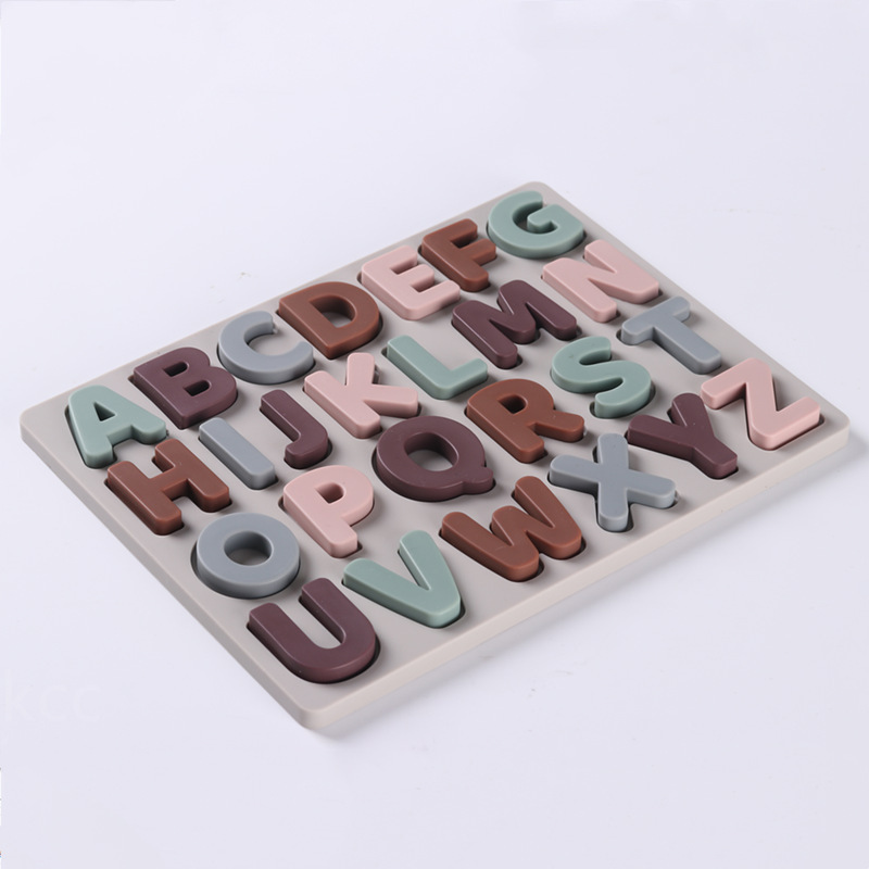 Toys for Baby 0-6 Months Kids Preschool Education Montessori Game Alphabet Cognition Silicone Puzzle Toy for Toddler