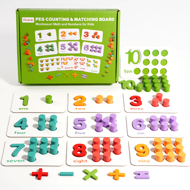 Montessori Math Learning Teaching Aids Number Counting Puzzle Color Alphabet Matching Educational Toys For Kids Boys Girls