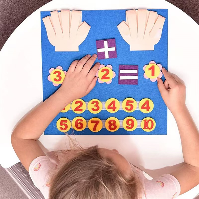 Montessori Children's Educational Toys Early Enlightenment Mathematics Counting Toys Digital Teaching Aids Felt Board