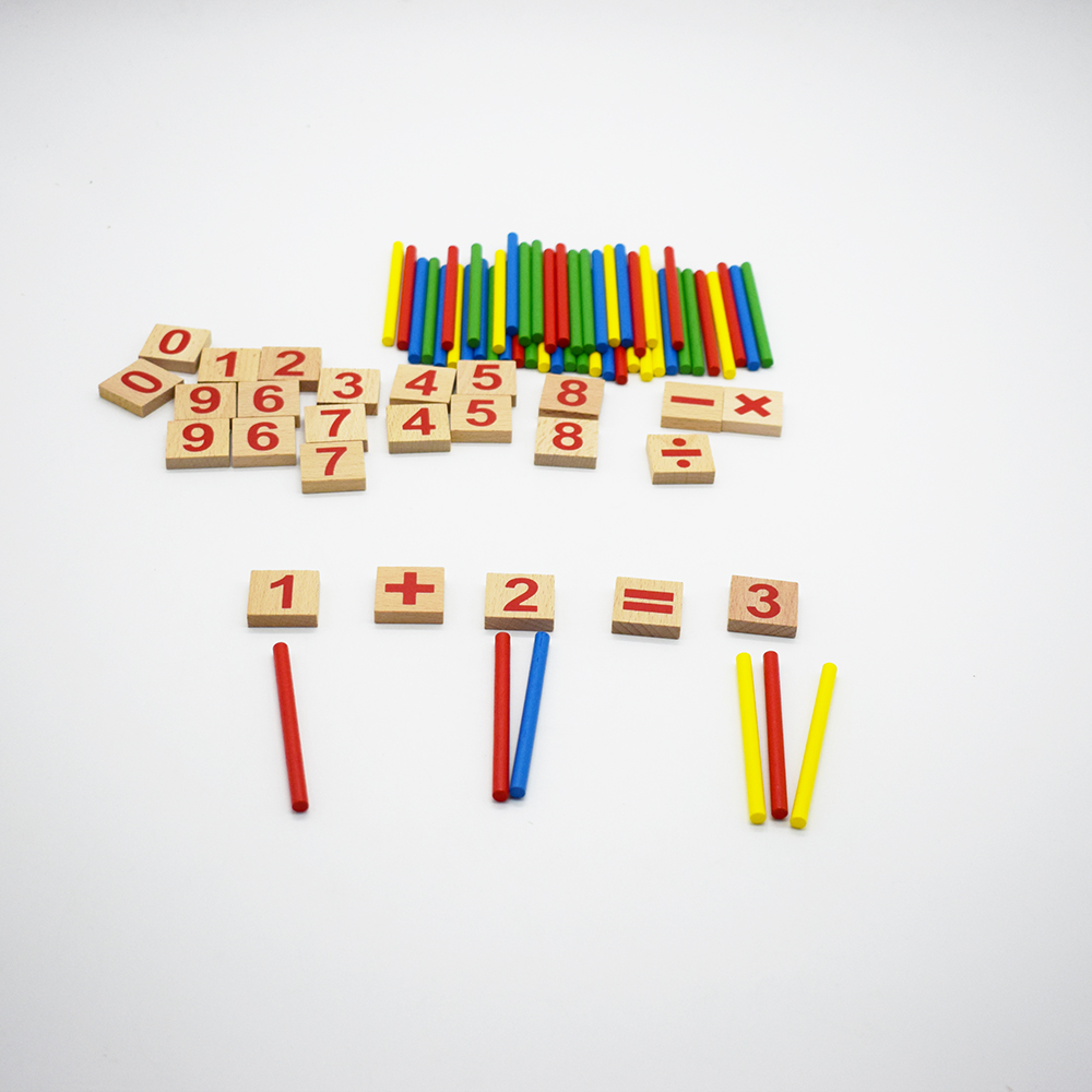 Numbers Math Counting Toy Addition Subtraction Multiplication Division Mathematics Wooden Math Counting Sticks Toys