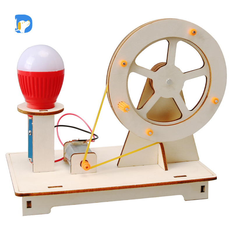 Interactive STEM DIY Science Experiment Kit 3D Hand Crank Generator Age 8-12 Home Classroom Physics Creative Boys Toy in Box