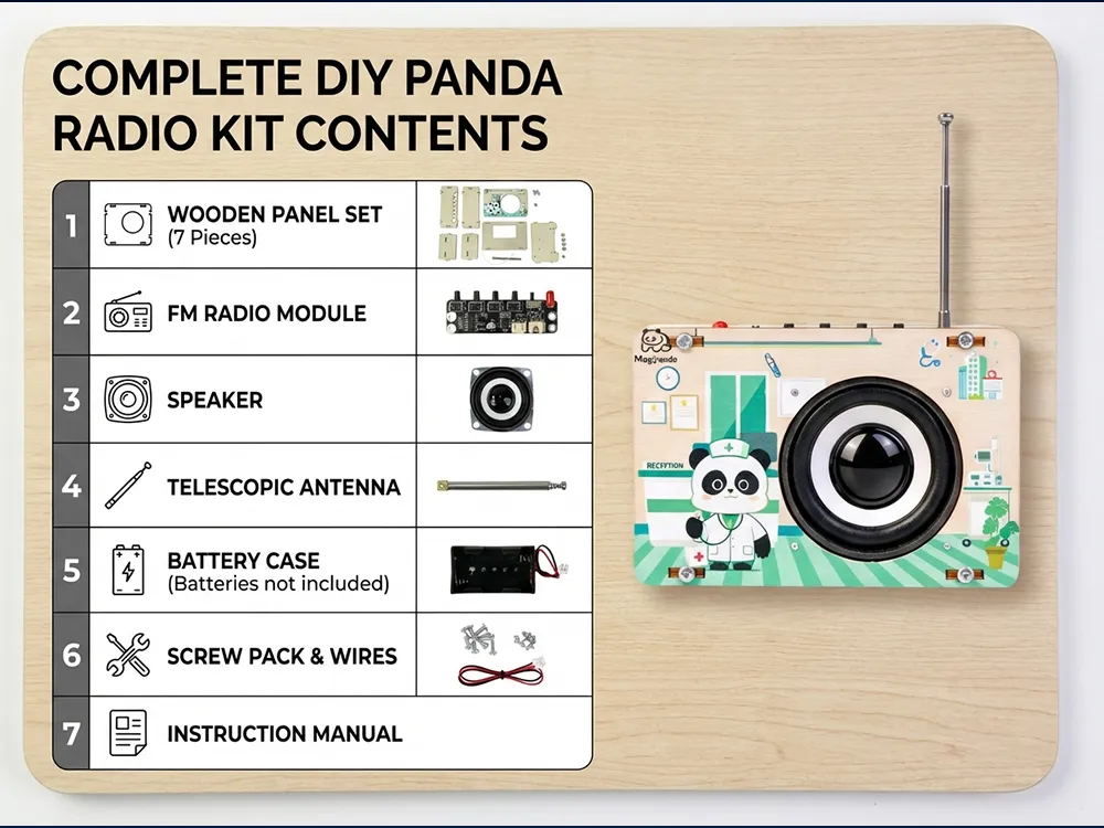 Wooden Radio DIY Assembly Kit Stem Educational Toy for Kids Learning