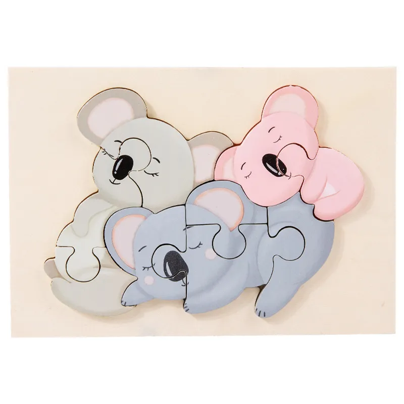 3D Early Education Learning Puzzle Animal Board Kids Toys