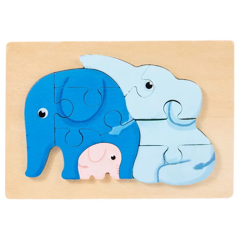 3D Early Education Learning Puzzle Animal Board Kids Toys