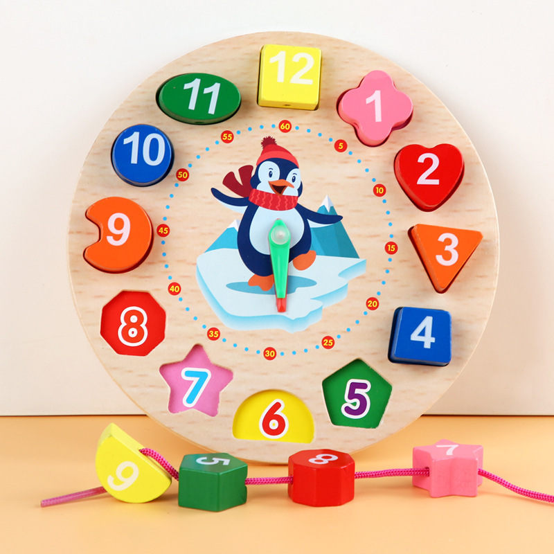 Montessori Figure Stacking Building Block Puzzles Clock Musical Instrument Games Educational Multiple Styles Sets Toys For Kids