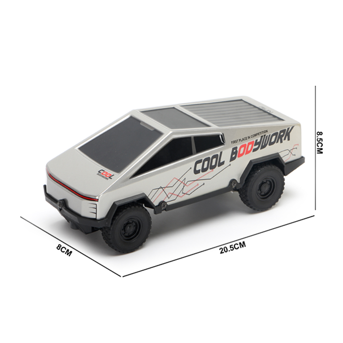 Kids Friction Powered Truck, 1:18 Scale Inertia Car With Light Music, Educational Pretend Play Toy For Toddlers Battery Included