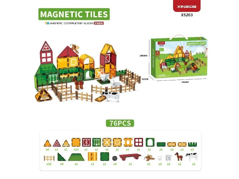 Magnetic Tiles Building Blocks Construction Toy Stem Educational Learning Kids Building Toy Set