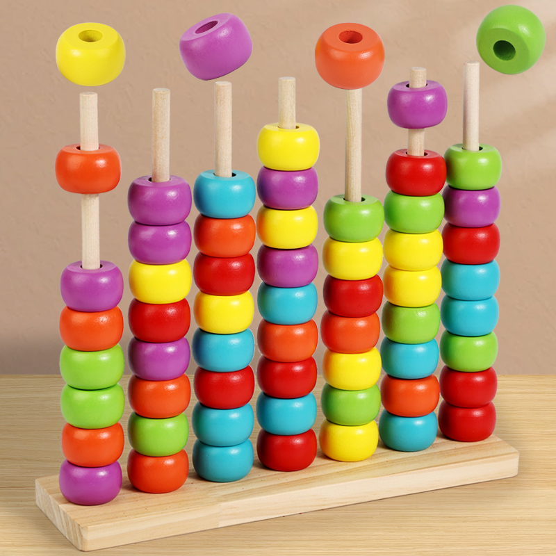 Portable Montessori Math Toys For Early Learning, Wooden Number Counting Games For Homeschooling STEM Education Travel Toy