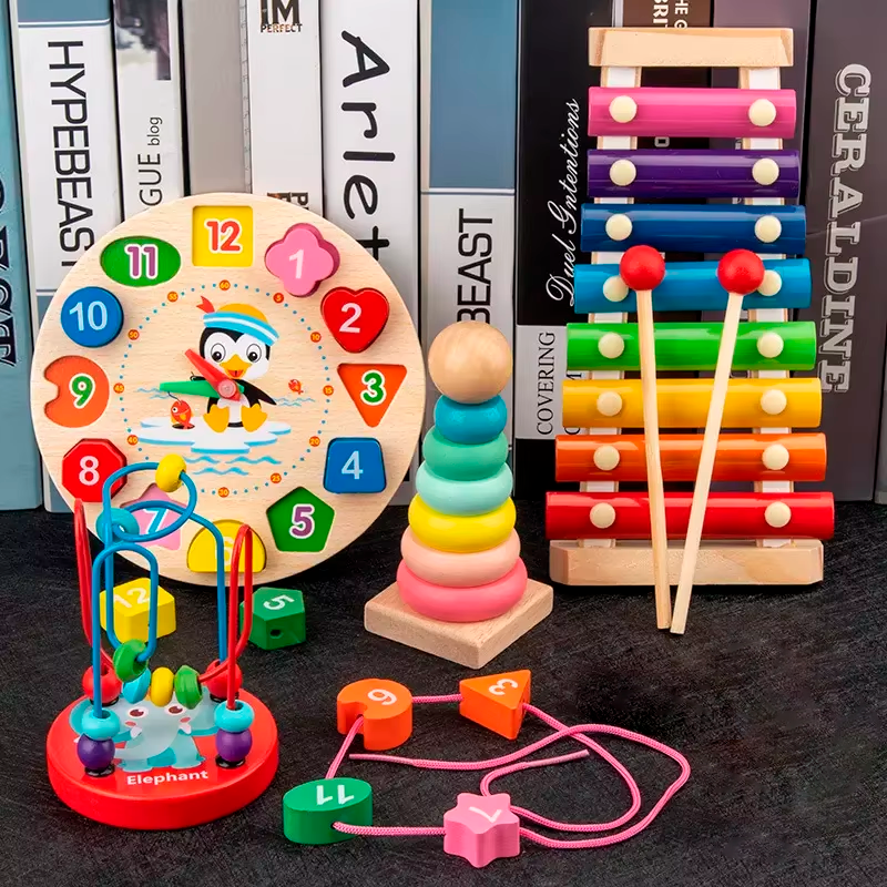 Freely Combinable Toys Sets Montessori Figure Stacking Puzzle Musical Instrument Games Educational Sets Toys for Kids Boys Girls
