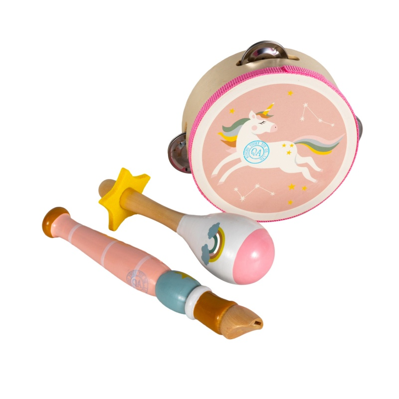 Educational Wooden Kids Musical Instruments Drum Wholesale Pink Drum Toys Set