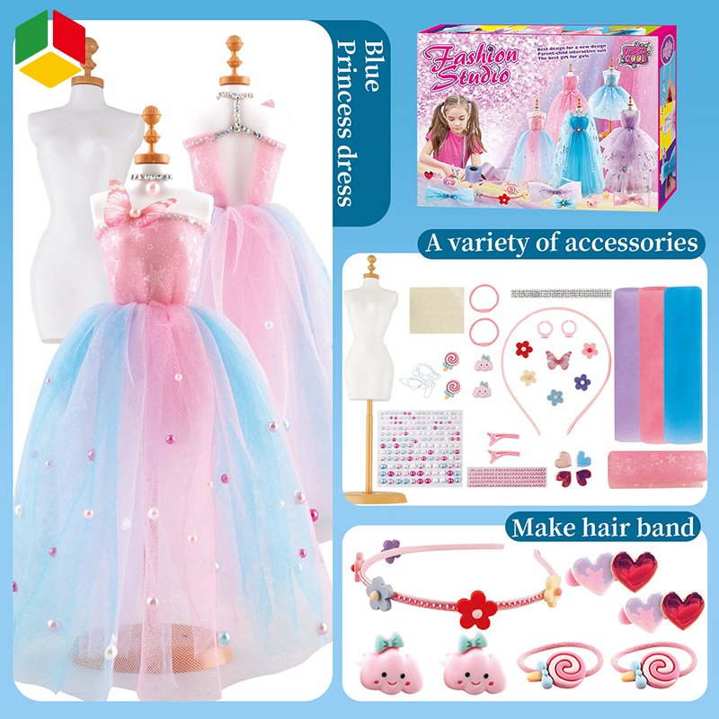 QS New Design Kids Children Educational Creative DIY Clothes Dress Jewelry Sets Toys Handmade Fashion Doll Accessories Clothes Girls Dress up Toys