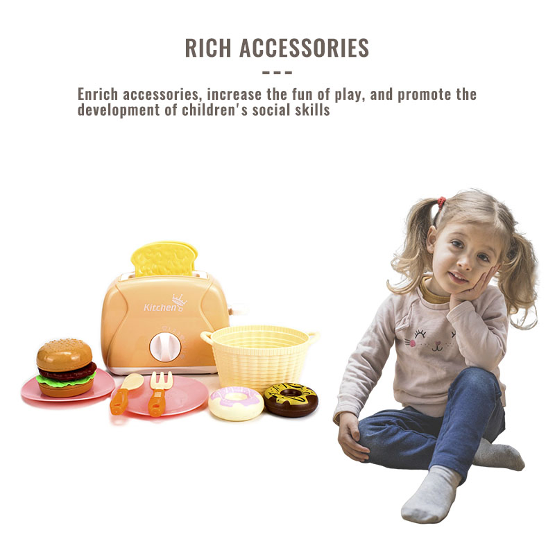 Interactive Pretend Play Toaster Food Toy Set for Kids Kitchen Role Play Learning