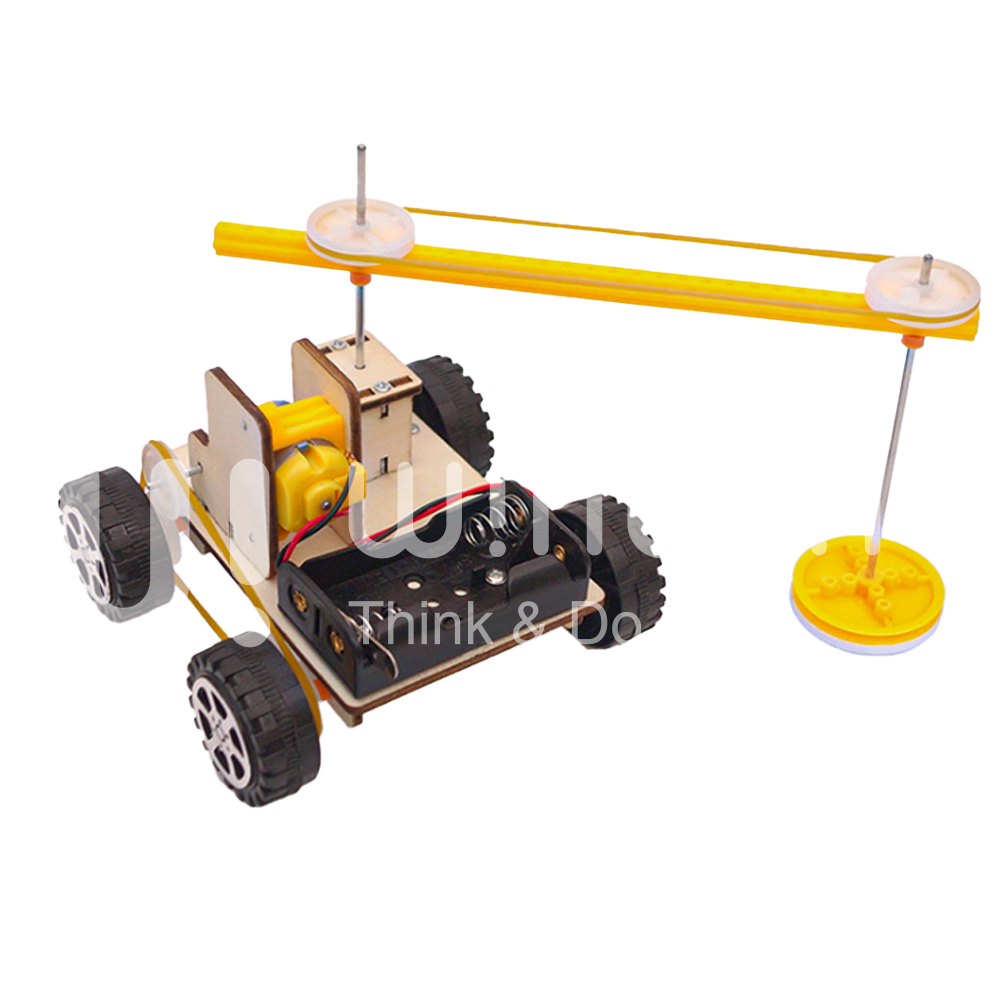 STEM DIY Science Puzzle Educational Wooden Electric Vehicle Model Physics Building Experiment Kids School Project Creative Kit