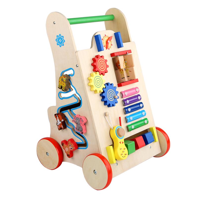 Wholesale Child Wooden Baby Walker Educational Activity Center Goods Montessori Play Games Gift Set Children Playing Popular Items Kid Juguetes Gift Toy