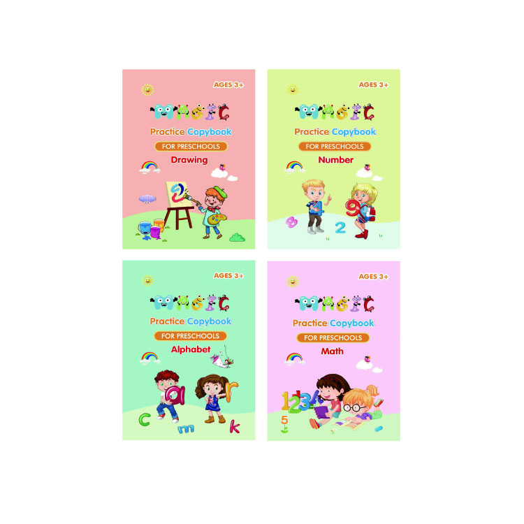 Children Handwriting Tracing Workbook For Exercise Drawing,Math,Numbers,English Alphabet Letter Sank Magic Book