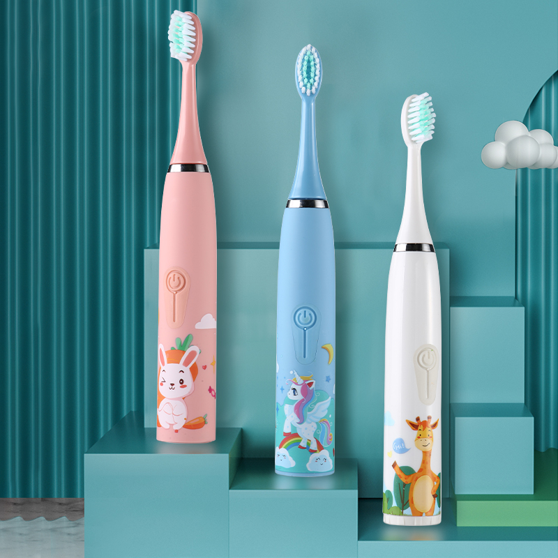 XBH Wholesale Children's Electric Toothbrush Smart Sonic Household Soft Bristle Toothbrush Portable Kids Cartoon Toothbrush