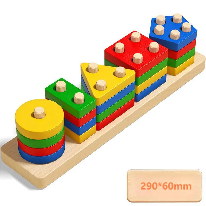 Montessori Toys for Toddlers 1-3 Years Old, Wooden Shape Sorter Learning Puzzle for 2-4 Year Old Kids, Birthday Gifts for Boys & Girls